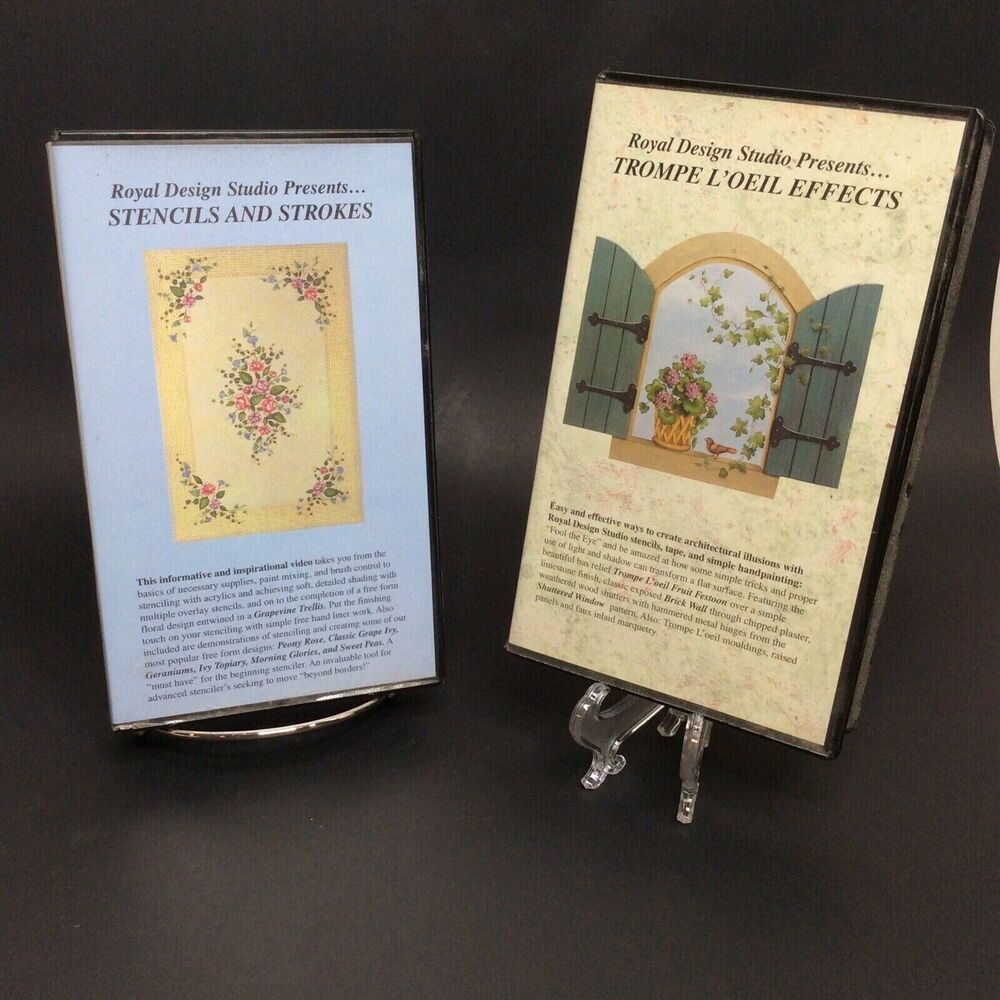 Royal Design Studio Art Instruction Stenciling Trompe L'oeil 2 Set VHS